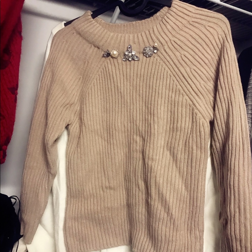 Snidel jewelry embellished sweater, new